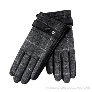 Worsted high quality vintage Customized leather mens glove